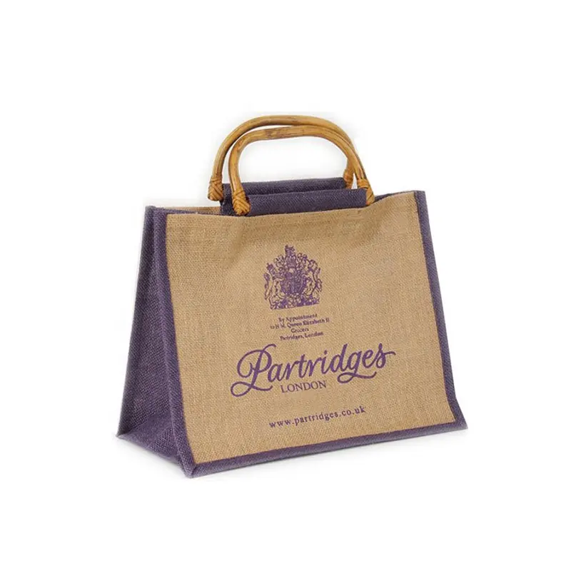 Partridge – sac à provisions Vintage avec poignée en bambou, fourre-tout en Jute