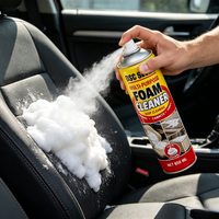 Nettoyant mousse pour intérieur de voiture 650ml avec brosse, nettoyage en profondeur pour sièges auto, plafond, tapis, tissu, vinyle, sellerie