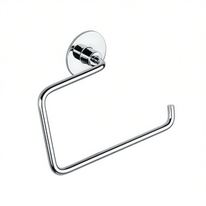 Porte-serviettes chromé, longueur 15 cm, largeur 6 cm, hauteur 27 cm, accessoire de salle de bain - Product Image 2