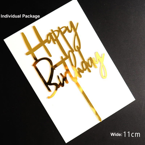 Phụ kiện trang trí bánh kem vàng cao cấp với giá xuất xưởng, dùng trang trí bánh sinh nhật, làm bằng acrylic. - Product Image 5