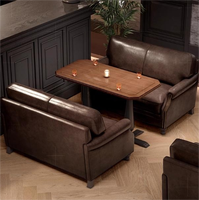 Ensemble canapé et table-chaises rétro américain sur mesure pour bars, restaurants occidentaux, cafés musicaux et cafés