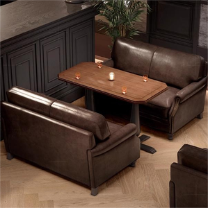 Ensemble canapé et table-chaises rétro américain sur mesure pour bars, restaurants occidentaux, cafés musicaux et cafés - Product Image 3