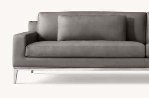 Sofá de Cuero con Brazos Curvos de Diseño Italiano Moderno, Base de Metal, para Sala de Estar, Diseños de Lujo, Venta al Por Mayor OEM Sassanid - Product Image 4