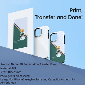 Pellicola per Sublimazione 3D Formato A5, Carta per Stampa a Trasferimento Termico per Cover iPhone Samsung Redmi Google <span class=keywords><strong>Pixel</strong></span> Completamente Personalizzabili - Product Image 2