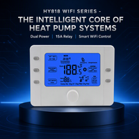 Termostato para Bomba de Calor con Batería o Alimentación CA 20-28V; Relé de Alta Capacidad de 15A, Control por Aplicación WiFi y Programación Semanal para Hogares