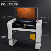 Machine de découpe et de gravure laser CNC CO2 industrielle 4060 6040 50W 100W pour bois, contreplaqué, acrylique