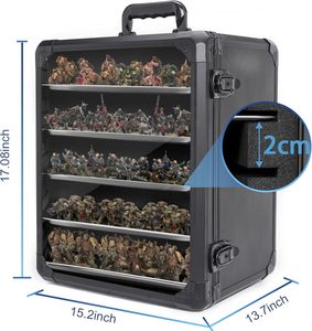 Boîte de rangement miniature robuste anti-odeur 17x13.7x15.2 pouces grande capacité portable pour Warhammer 40K avec cadre en alliage d'<span class=keywords><strong>aluminium</strong></span> - Product Image 3