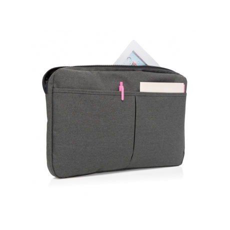 Durable 15\" Laptop Sleeve Large Polyester Briefcase with Handbag Style Work-Use Computer Bag PVC-Free 17\"-12\" Size Options