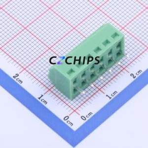 KF127S-3.5-6P Screw Terminal Block Through hole Component (THT),P=3.5mm Connector 1x6P 3.5mm Green Through Hole - Product Image 2