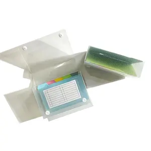 Caixa de arquivo para documentos em PP transparente com logotipo personalizado, pasta de papelaria para escritório, material escolar de plástico, caixa comercial