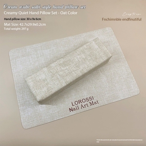 Ensemble de repose-mains rectangulaires en crème Wabi Sabi, double face, en cuir imperméable, support de repose-bras, coussin pour manucure, fournitures de salon - Product Image 6