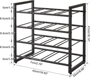 <b>Freestanding</b> Metal Wine Rack Storage 4 Levels 16 Bottle Rack for <b>Bar</b> Restaurant Kitchen Mail Order Packing - Product Image 2