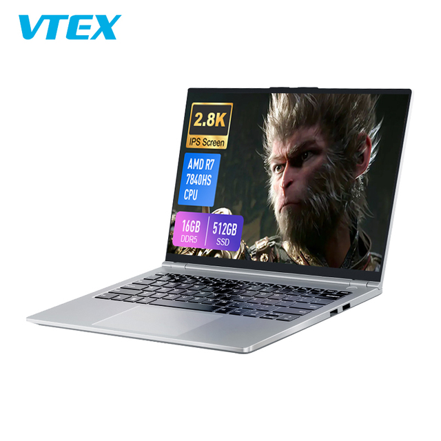 Hot Selling New 14.1 Inch Amd R7 7840Hs 16Gb+512Gb Wifi6 Gaming Business Office Personal Laptop 2880x1800 Ips Gaming Laptop