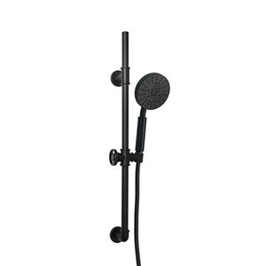 Juego de ducha completo Palermo con barra deslizante, negro, 74 cm de altura, con ducha de mano para baño - Product Image 1