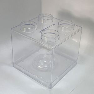 Tirelire en forme de blocs de construction de style INS, boîte de rangement transparente en acrylique pour pièces de monnaie et objets divers - Product Image 5