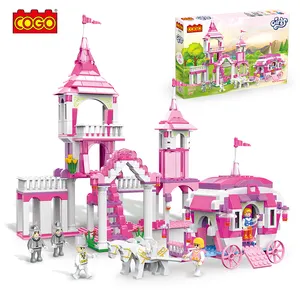 COGO 555 adet blok tuğla prenses kale modeli plastik eğitim yapı taşları tuğla oyuncaklar çocuklar için