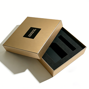 Duftbox Gold Luxus-Parfümverpackung mit EVA-Einlage Band Maßgefertigtes 3-teiliges Set für 50ml Leere OEM Starre Box Fabrik - Product Image 1