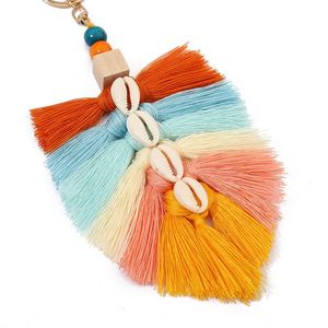 Renkli makrome anahtarlık Boho dokuma püskül anahtar zincirleri araba anahtarlığı çanta cüzdan kadınlar iç<span class=keywords><strong>in</strong></span> tutucu takı - Product Image 3
