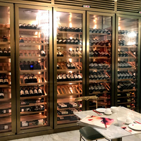 Armoire à vin haut de gamme en acier inoxydable, mobilier de maison, cave à vin de villa, humidité et température constantes