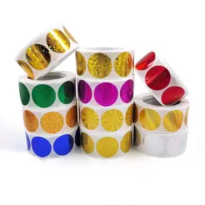 Großhandel kundendefinierte selbstklebende Logoetiketten aus Vinyl für Geschäftskreise Druck <span class=keywords><strong>3</strong></span> Zoll runde Aufkleberrolle - Product Image 1