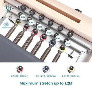 ONEMAX <span class=keywords><strong>Reformer</strong></span> <span class=keywords><strong>Pilates</strong></span> Regolabile e Resistente con 6 Molle Tedesche - Legno di Acero Bianco per Allenamento di Gruppo in Studio - Product Image 3