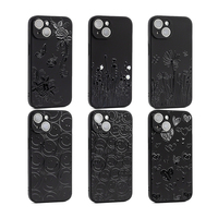 Dropshipping Étui de téléphone portable TPU fleurs noires de luxe pour iPhone 14 Pro Max antichoc finition mate matériau inclus 17 8Plus