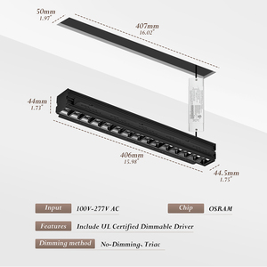 Scon hiện đại nhôm lõm trần màu đen LED tuyến tính Spotlight cho nhà phòng khách phòng ngủ nhà bếp LED lưới tản nhiệt đèn - Product Image 3