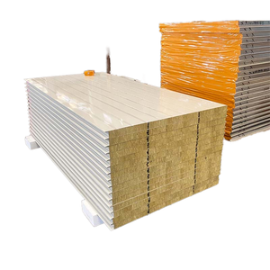 Panneaux sandwich composites ignifuges en <span class=keywords><strong>laine</strong></span> <span class=keywords><strong>de</strong></span> <span class=keywords><strong>roche</strong></span> EPS au design moderne, isolants pour le toit des entrepôts fabriqués en Chine - Product Image 2