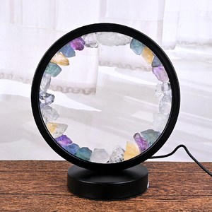 סיטונאי קריסטל טבעי טבעי לילה אור ריפוי amethyst עגול מנורת קריסטל לקישוט הבית - Product Image 2