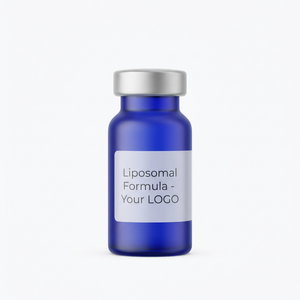 Custom Frosted Blue Glass Vial <b>Labels</b> 10ml Stickers for Liposomal Anti Aging Formula <b>Packaging</b> - Product Image 3