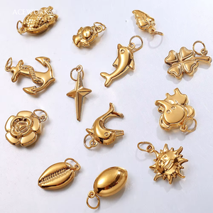 จี้สัตว์ทะเลสแตนเลสสตีลชุบทอง 18K PVD สำหรับเด็ก รุ่น Golden Voyage Fortune สัญลักษณ์นำโชค สไตล์ทันสมัย - Product Image 3