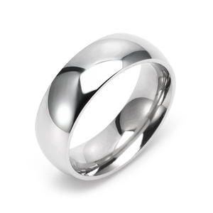 <strong>Titanium</strong> Steel <strong>Rings</strong> for Women <strong>Men</strong> High Polish Plain Dome Silver/Gold/Rose Gold Wedding Band Comfort Fit - Product Image 6