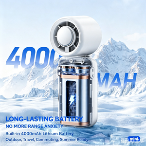 4000mAh Rechargeable Handheld Ice Cooling High-speed <b>Mini</b> <b>Fan</b> Portable Foldable Turbo <b>Fan</b> with Semiconductor Cooling - Product Image 6