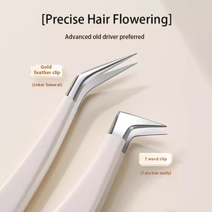 Pinzetta con punta in fibra di ciglia Logo personalizzato etichetta privata professionale di precisione in acciaio inossidabile strumento pinzette di estensione per ciglia - Product Image 5