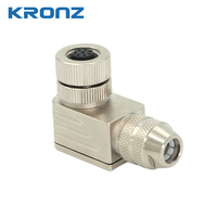 Connecteur circulaire en alliage KRONZ M12 à montage sur câble, à visser, IP67, à 3/4/5/8/12 broches, pour câblage sur site, avec codage A