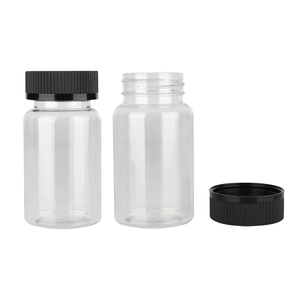 100cc 100ml Wide Mouth Clear Round Empty Pill Bottles <strong>Tablet</strong> Capsule Plastic Bottle <strong>Container</strong> With Black Child-resistant Lids - Product Image 3