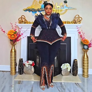Abbigliamento Africano per Donne, Set 2 Pezzi, Top e Pantaloni, Completo Dashiki <span class=keywords><strong>Ankara</strong></span> Turco, Taglie Grandi, Abiti per Matrimoni e Feste - Product Image 2