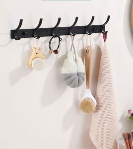 Bathroom Waterproof Bamboo Wall-Mounted Hanger Slat <b>Shelf</b> Rack Multifunction Eco-Friendly Door Coat <b>Hook</b> Rails for Clothes - Product Image 4