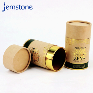 Emballage de tube cylindrique en papier kraft pour compléments alimentaires de qualité alimentaire biodégradable, tube en papier pour thé avec estampage doré - Product Image 2