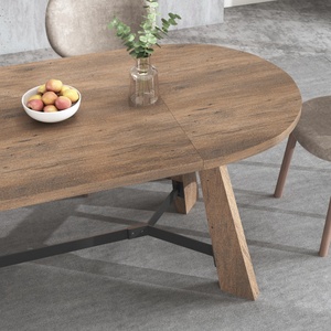 Table de Salle à Manger Moderne et Élégante, Mobilier de Forme Ovale avec Cadre en Bois Durable pour 6 à 8 Personnes - Product Image 4