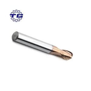 TG R4*8D*200L CNC Cutting Tools 2 Flutes Ball Nose End Mill Cutter Helix Shape For Steel