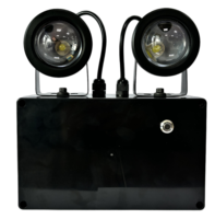 Projecteur d'urgence LED étanche IP65 2*3W à double faisceau, batterie Li-ion, autonomie 3 heures, fixation murale/plafond
