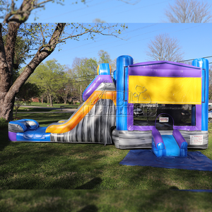 Mega Tobogán Acuático de Mármol, Castillo Inflable Personalizado con Tobogán Acuático, Combo Inflable para Niños, <span class=keywords><strong>Alquiler</strong></span> para Fiestas al Aire Libre - Product Image 1