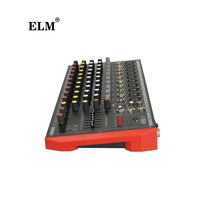 ELM D12 Mini-mixeur audio 12 canaux en métal avec égaliseur 7 bandes, interface Bluetooth USB pour spectacles sur scène et utilisation KTV à domicile, certifié CE ROHS