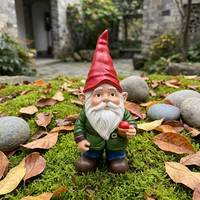 Offre Spéciale : Figurine de gnome coquin en résine, fait main, mignon, en position debout, avec chapeau pointu rouge, pour la décoration de la maison, du jardin et de la cour.