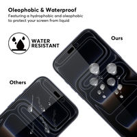 Protector de Pantalla de Vidrio Templado 9H 2.5D con Cobertura Total HD Transparente Ultrafino Impermeable Antirrayaduras Antihuellas Dactilares Sin Burbujas para Reloj Inteligente