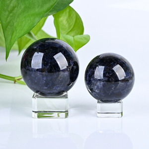 Esfera de Cristal de Iolita Natural Pulida al por Mayor, Piedra Curativa, Bola de Cristal de Iolita para Decoración del Hogar - Product Image 2