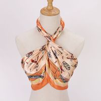 Écharpe de sport ethnique en coton pour la tête et le cou avec motifs personnalisés de feuilles et d'animaux pour femmes - Utilisation quatre saisons