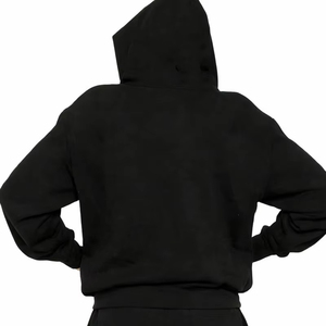 Fabricant de vêtements en gros, sweat-shirt à capuche en coton avec impression de logo, sweat-shirt délavé, impression en relief, sweat-shirt à épaules tombantes - Product Image 3