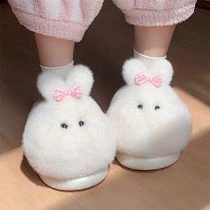 Zapatillas de conejito XIXIXITIAO para niñas, <span class=keywords><strong>zapatos</strong></span> de <span class=keywords><strong>Casa</strong></span> de conejo de felpa suave, bonitos toboganes antideslizantes Rosas y blancos para interiores, cálidos y acogedores para dormitorio - Product Image 6